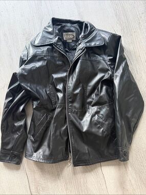 Rave Black Faux Leather Bomber Jacket
